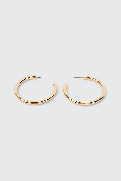 Ardene 14K Plated Tube Hoop Earrings in Gold | Stainless Steel