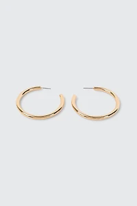 Ardene 14K Plated Tube Hoop Earrings in Gold | Stainless Steel