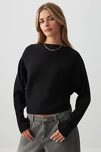 Ardene Horizontal Rib Dolman Sweater in | Size | Polyester/Rayon/Nylon