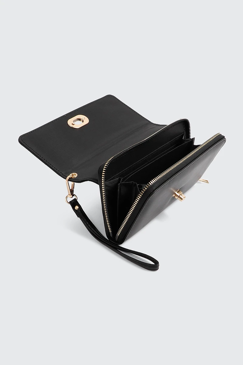 Portefeuille à verrou tournant