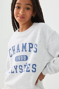 Ardene Kids MADESOFT Fleece Crew Neck Sweatshirt in Light | Size | Polyester/Cotton | Eco-Conscious