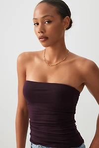 Ardene Basic Double Layer Tube Top in Dark Purple | Size XL | Polyester/Elastane