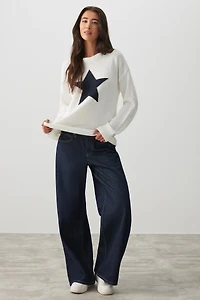 Chandail à col rond imprimé graphique