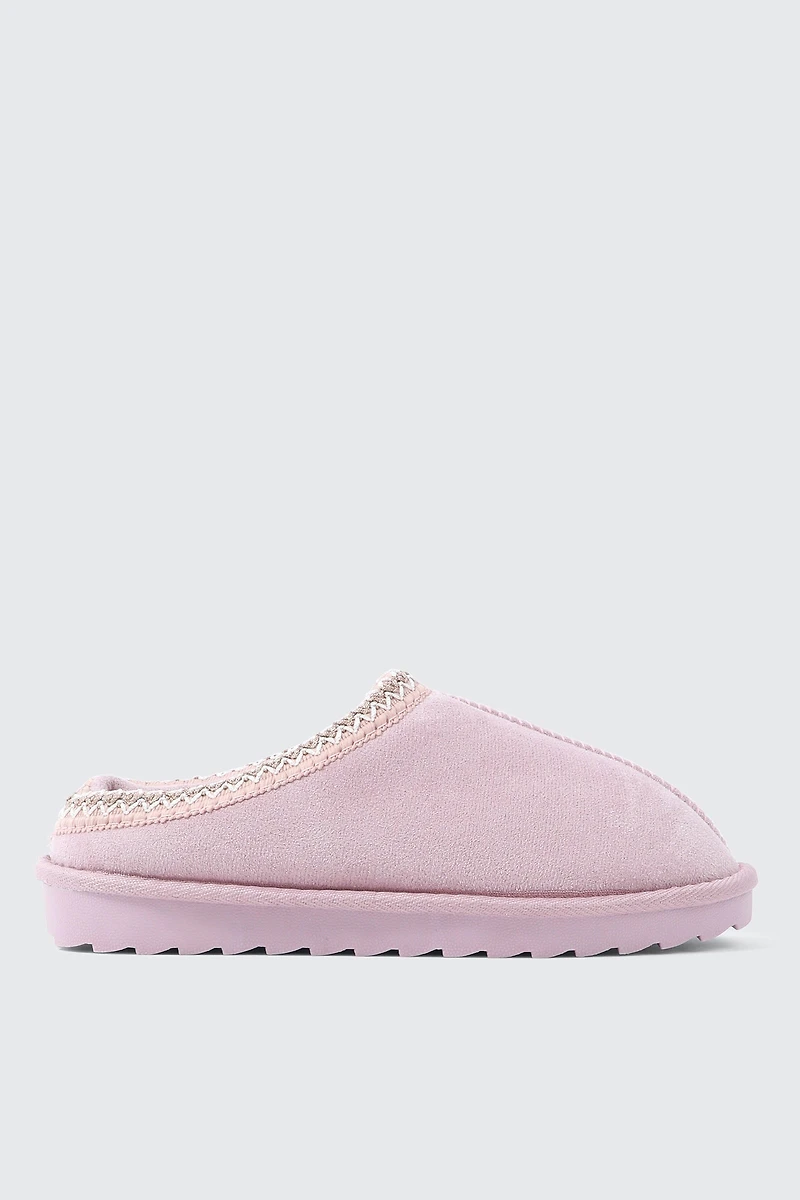 Ardene Faux Sheepskin Clogs in Medium Purple | Size | Faux Suede