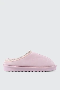 Ardene Faux Sheepskin Clogs in Medium Purple | Size | Faux Suede