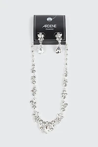 Ensemble collier et boucles d'oreilles à fleurs