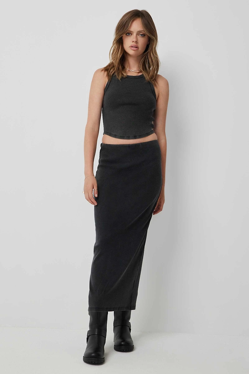 Camisole courte délavée à l'acide