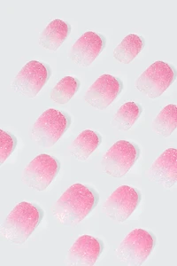 Ardene Kids 20-Pack Ombre Fake Nails in Pink