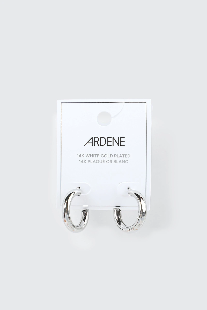 Anneaux tubulaires plaqués or blanc 14K