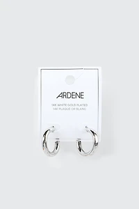 Anneaux tubulaires plaqués or blanc 14K