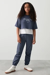 T-shirt carré graphique effet superpos