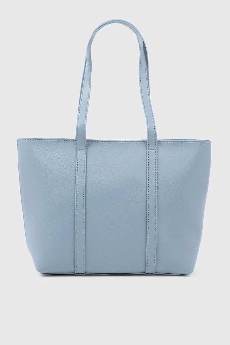 Ardene Large Faux Leather Tote Bag in Medium Blue