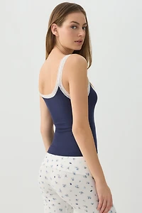 Camisole de pyjama côtelée