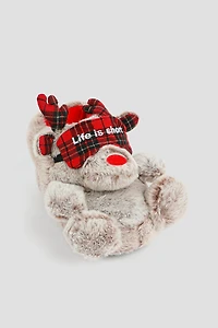 Ardene Reindeer Slippers in Brown | Size | Eco-Conscious