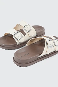 Sandales à enfiler brides doubles