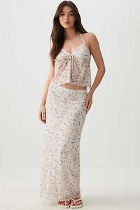 Ardene Maxi Mesh Skirt in White | Size | Polyester/Spandex