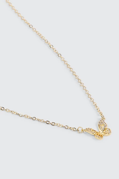 Ardene 14K Gold Plated Butterfly Necklace