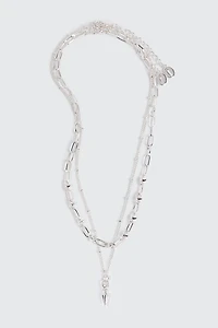 Ardene Spike Chain Necklace in Silver