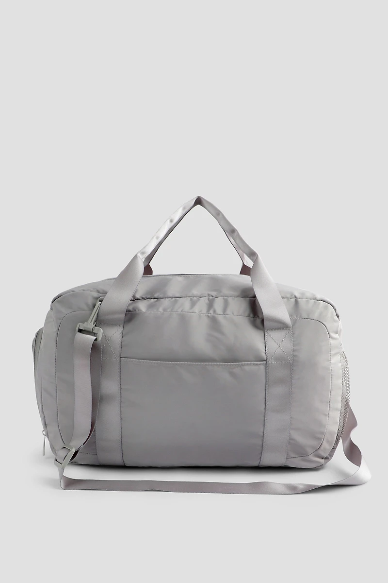 Ardene Nylon Gym Bag in Grey | 100% Recycled Polyester | Eco-Conscious