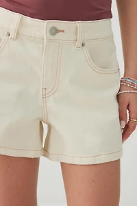 Shorts denim taille mi-haute coupe A