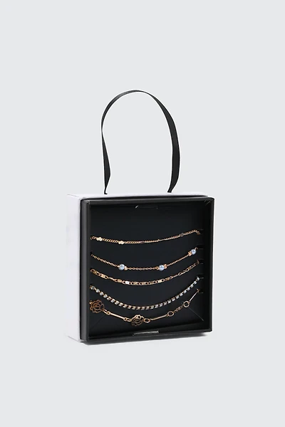 Ardene Rose Filigree Bracelet Gift Set in Gold