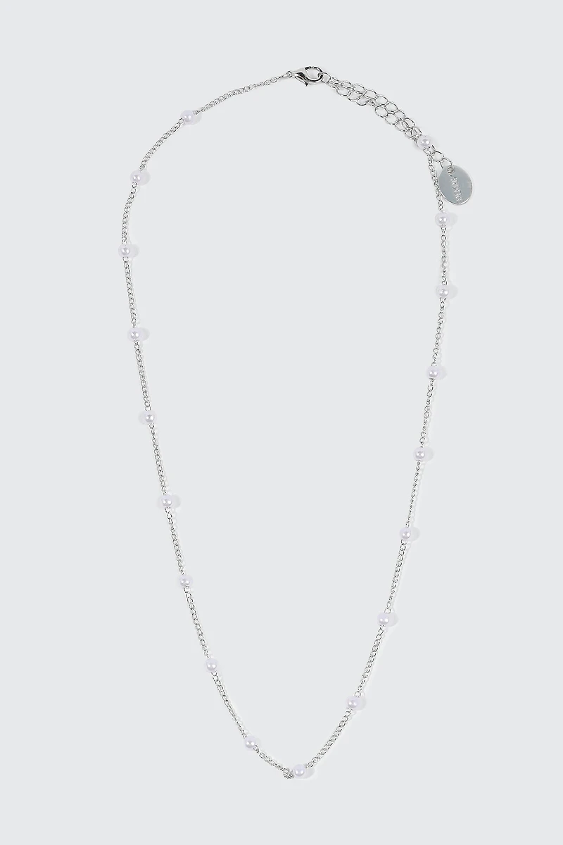 Collier plaqué or blanc 14K