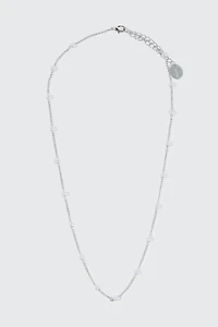 Collier plaqué or blanc 14K