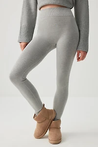 Legging sans coutures doublé en fausse fourrure