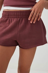 Short mini en molleton tricot taille basse