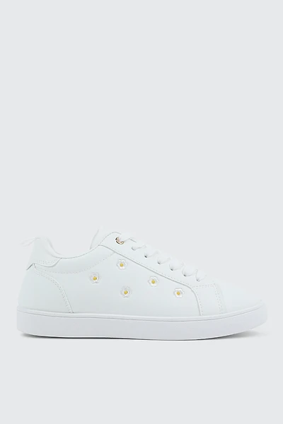 Ardene White Lace Up Sneakers in Off-White | Size | Eco-Conscious
