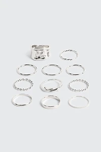 Lot de 9 bagues mixtes