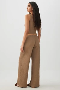 Pantalon fluide en tissu texturé