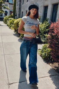 Jean décontracté à jambe large