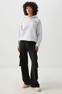 Ardene Wide Leg Cargo Sweatpants in | Size | Polyester/Cotton | Fleece-Lined