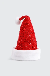 Ardene Sequin Santa Hat in Red