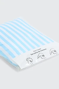 Serviette pour cheveux à motif rayé