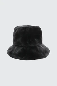 Ardene Faux Fur Bucket Hat in Black | Polyester