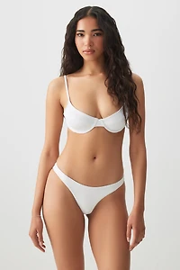 Ardene Cheeky Bikini Bottom in White | Size | Polyester/Nylon/Spandex | Microfiber