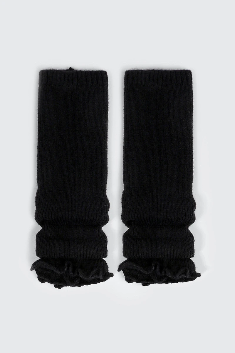 Ardene Lettuce Hem Leg Warmers in | Polyester/Polyamide