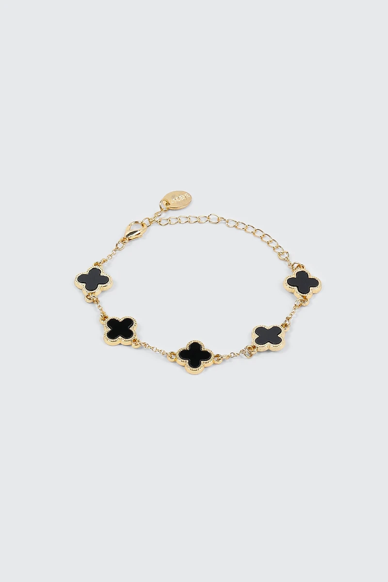 Ardene 14K Gold Plated Clover Bracelet