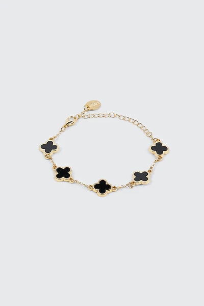 Ardene 14K Gold Plated Clover Bracelet