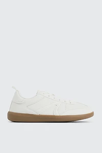 Ardene Retro Sneakers in White | Size | Faux Leather