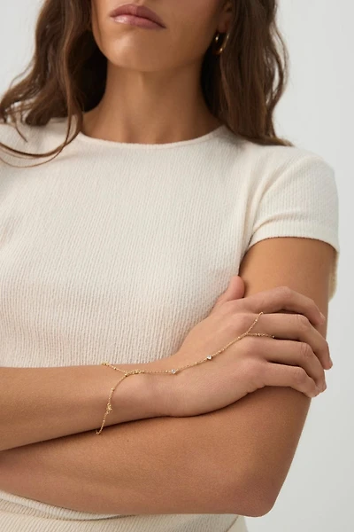 Ensemble bracelet et bague plaqué or 14K