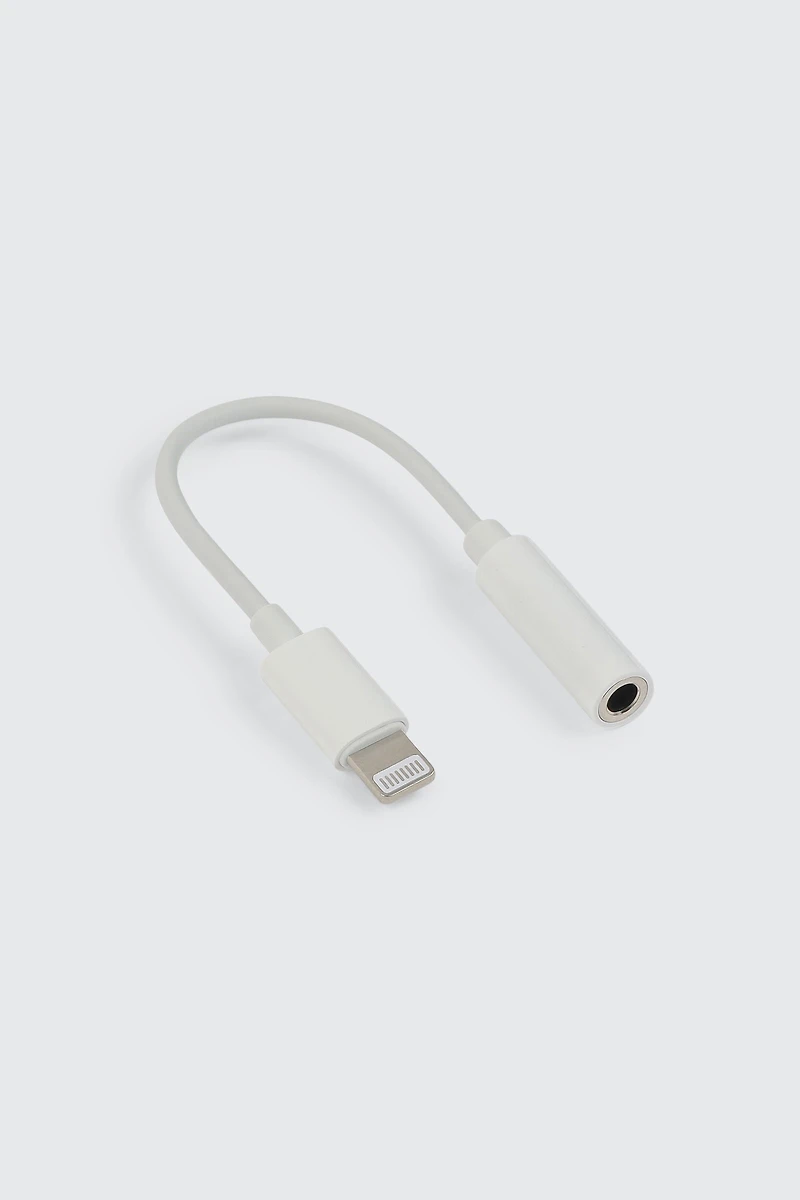 Ardene Lightning to Audio Jack Adapter in White