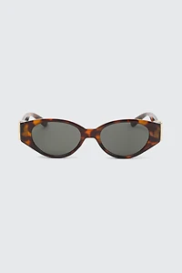 Ardene Slim Oval Sunglasses in Brown