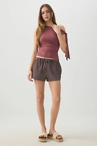 Ardene Low Rise Flowy Shorts in Brown | Size | Polyester/Cotton