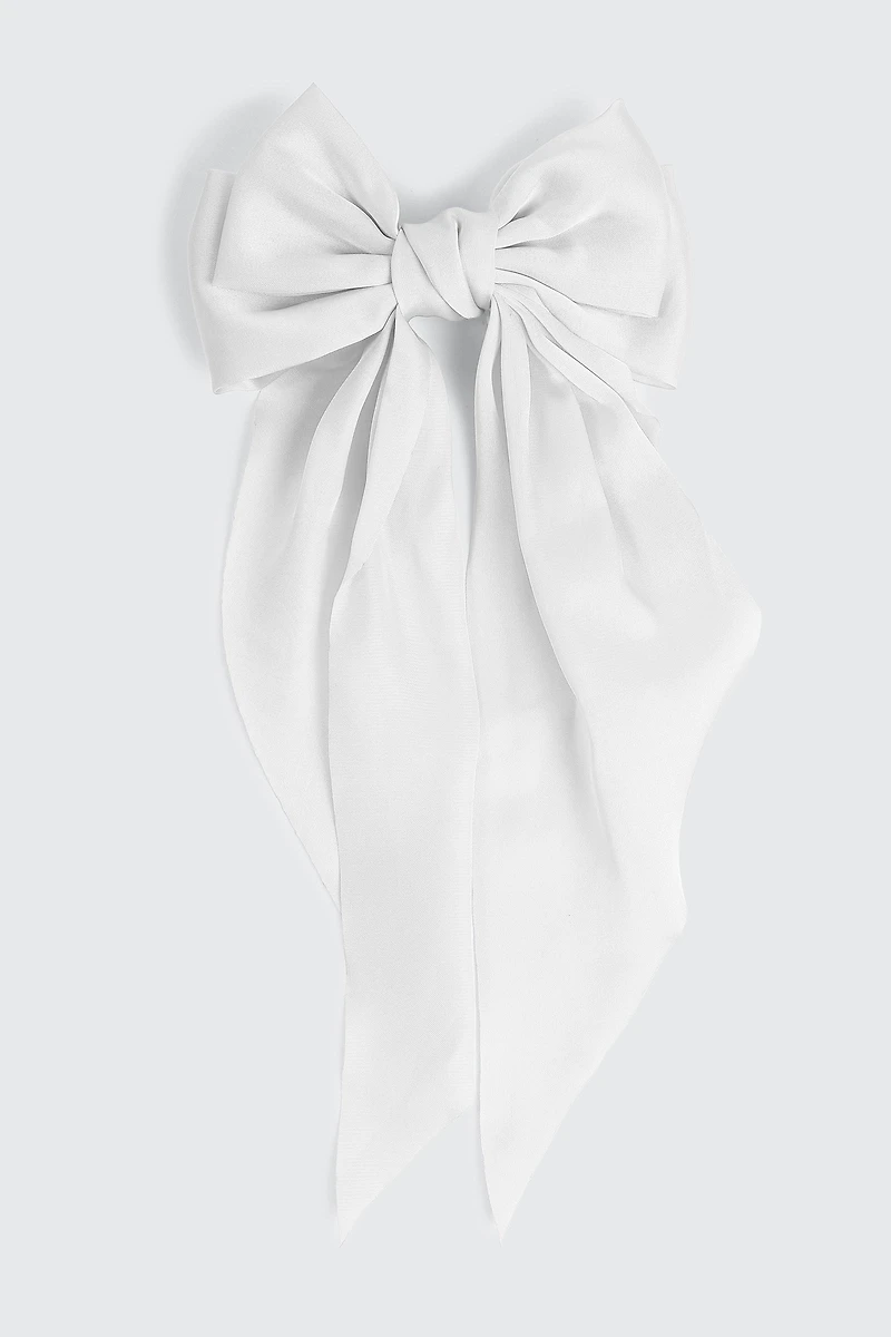 Ardene Large Bow Barrette in White