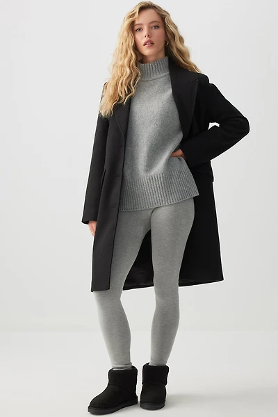 Ardene Three-Button Brushed Felt Coat in | Size | Polyester