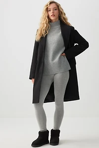 Ardene Three-Button Brushed Felt Coat in | Size | Polyester