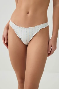 Bas de maillot brésilien fleuri à volants